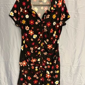 Floral Black Dress